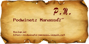 Podwinetz Manassé névjegykártya
